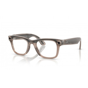 Ray-Ban Meta Wayfarer Standard Shiny Warm Stone Clear /Watermelon Red Transitions (RW4006 6705P5 50-22)