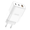 Aspor A883 Мережевий зарядний пристрій Fast Charger (USB/2USB-C/65W)- білий