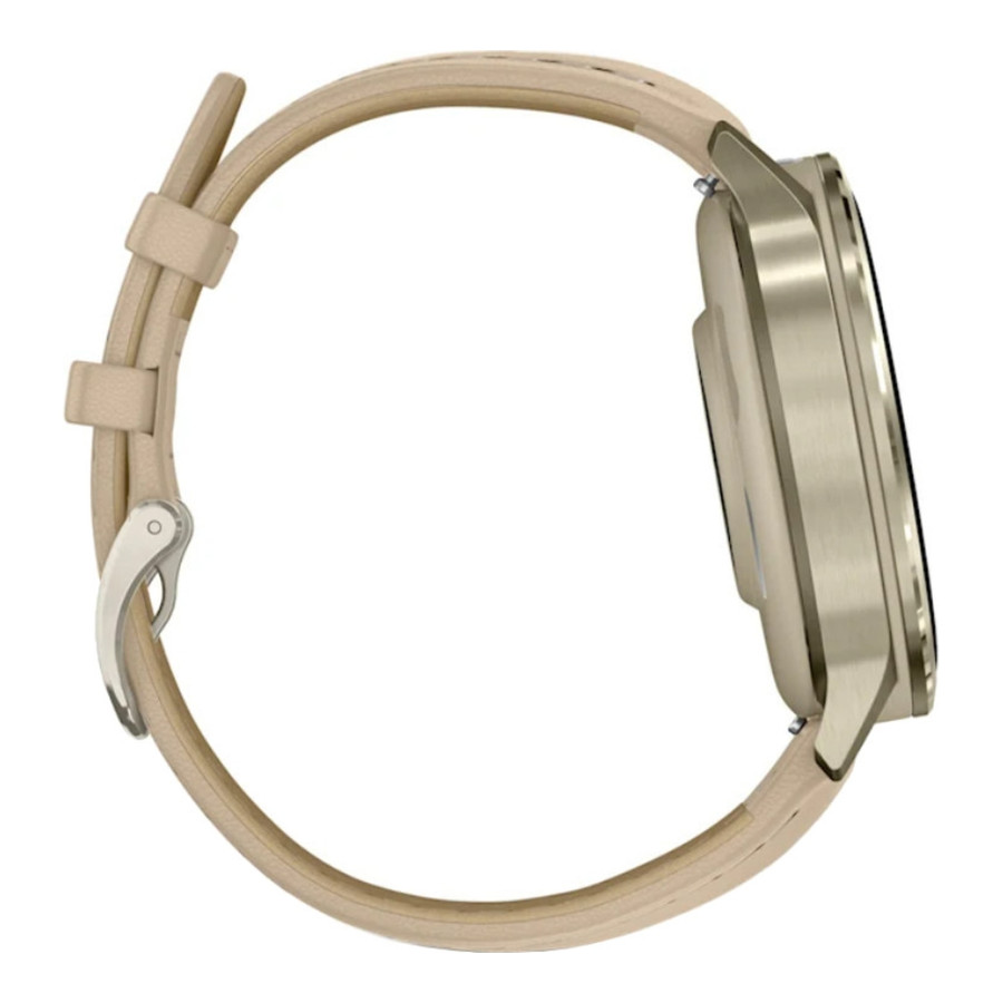 Garmin Venu 4 41 mm Lunar Gold with Light Sand Leather Band (010-03013-03)