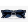 Ray-Ban Meta Wayfarer Gen2 Large Shiny Cosmic Blue Frame/Clear to Sapphire Transit.Lens RW4012 6628MF 53-22