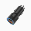 Aspor A909 Автомобільний зарядний пристрій PD Metal (USB/USB-C/3.4A/38W) LED- чорний