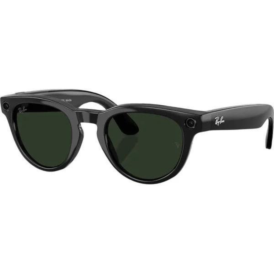 Ray-Ban Meta Headliner Gen2 HighBridge Fit Shiny Black/Clear-Graphite Green Transitions RW4013 601/1M 50-23