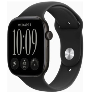Apple Watch Series 12 GPS 42mm Black Aluminum Case with Black Sport Band S/M (MJEA4)