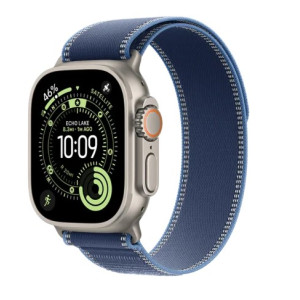 Apple Watch Ultra 3 GPS + Cellular 49mm Natural Tit. Case w. Blue/Bright Blue Trail Loop - M/L (MEWU4)