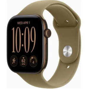 Apple Watch Series 12 GPS 42mm Dark Bronze Aluminum Case with Olive Sport Band S/M (MJEF4)