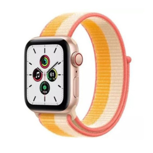 Apple Watch SE GPS + Cellular 40mm Gold Aluminum Case w. Maize/White S. Loop (MKQP3)
