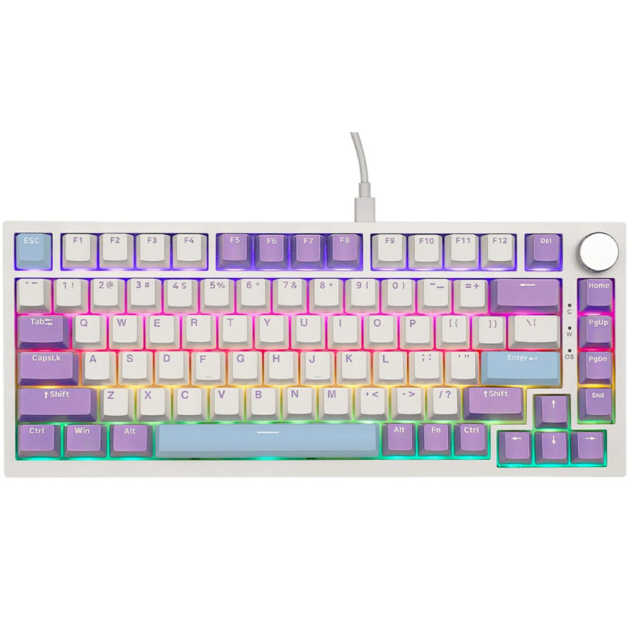 Ajazz AK820-Sea Salt Switch-Blue White Purple-RGB-DIY