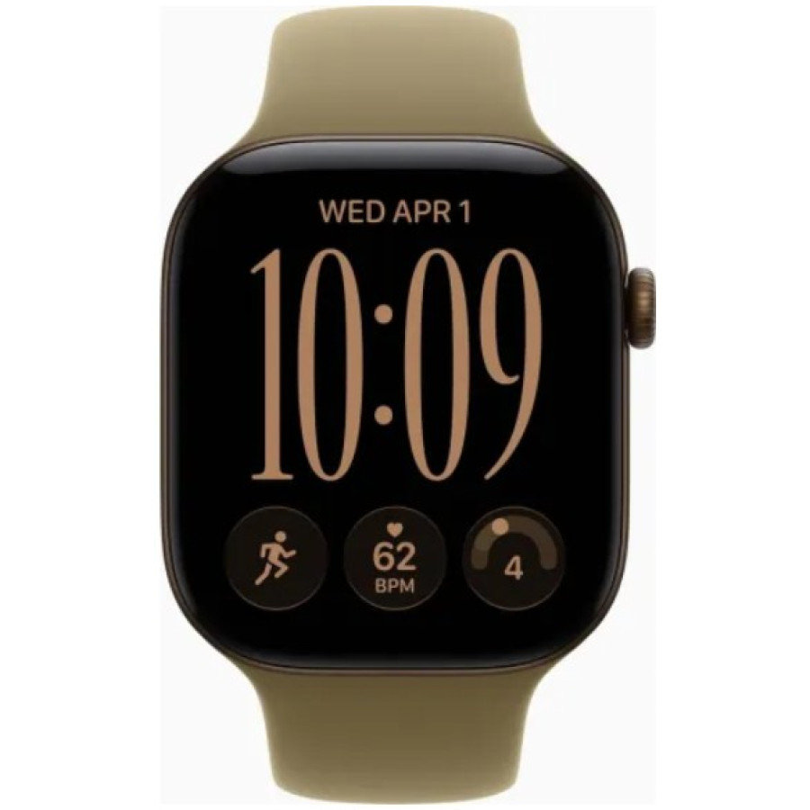 Apple Watch Series 12 GPS 46mm Dark Bronze Aluminum Case with Olive Sport Band S/M (MJEQ4)