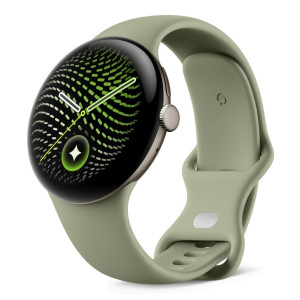 Google Pixel Watch 5 45mm Wi-Fi Satin Pyrite Aluminum case / Olive Active Band