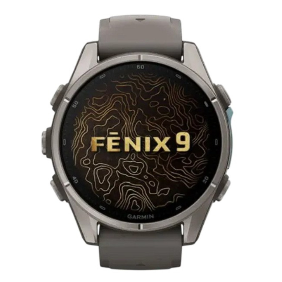 Garmin Fenix 9 43mm Titanium with Pebble Gray Silicone Band (010-04761-10/11)