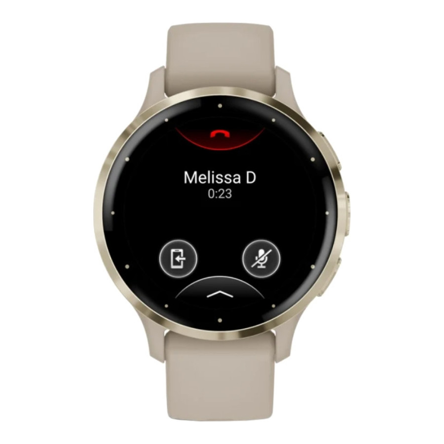 Garmin Venu 3S Soft Gold S. Steel Bezel w. French Gray Case and S. Band (010-02785-02)