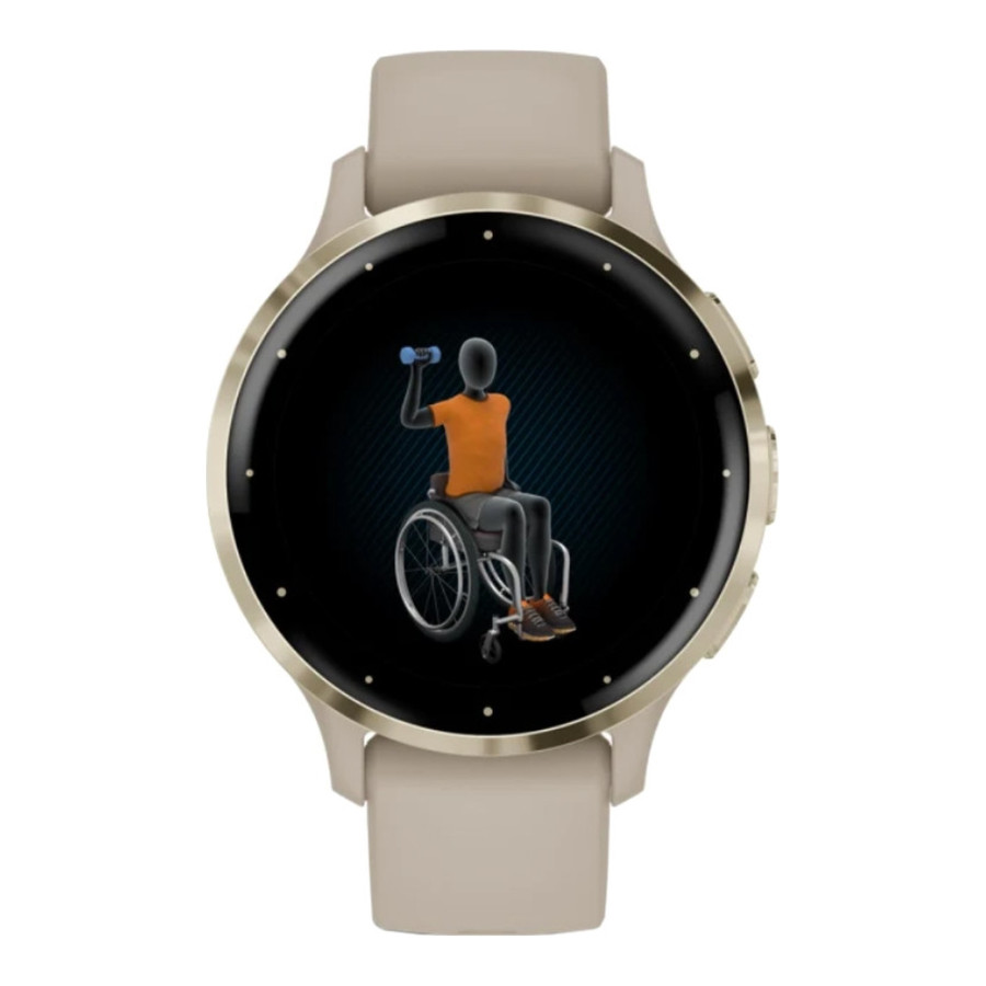 Garmin Venu 3S Soft Gold S. Steel Bezel w. French Gray Case and S. Band (010-02785-02)