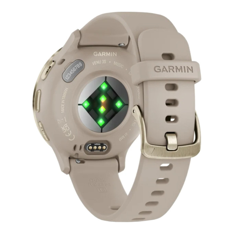 Garmin Venu 3S Soft Gold S. Steel Bezel w. French Gray Case and S. Band (010-02785-02)