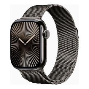 Apple Watch Series 10 GPS + Cellular 42mm Slate Titanium Case w. Slate Milanese Loop (MX053)