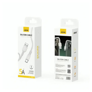 Aspor A082 USB кабель Silicone Type-C 5A/1м- білий