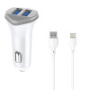 Aspor A903 Автомобільний зарядний пристрій (2USB/3.4A)- білий