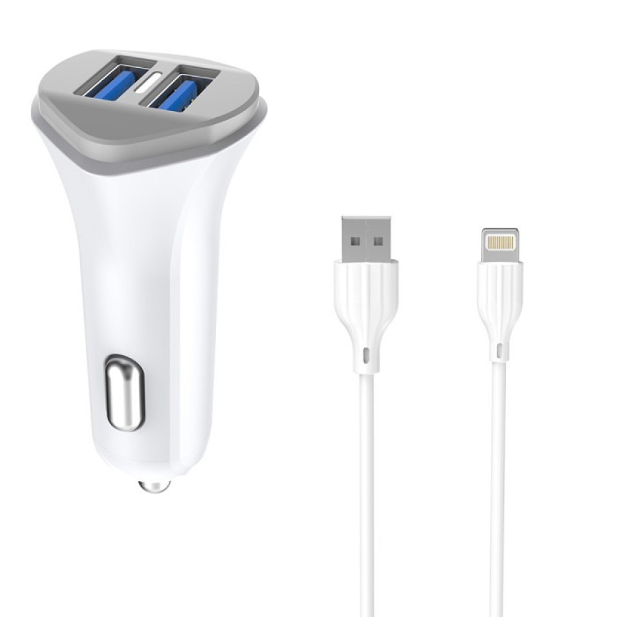 Aspor A903 Автомобільний зарядний пристрій (2USB/3.4A)- білий