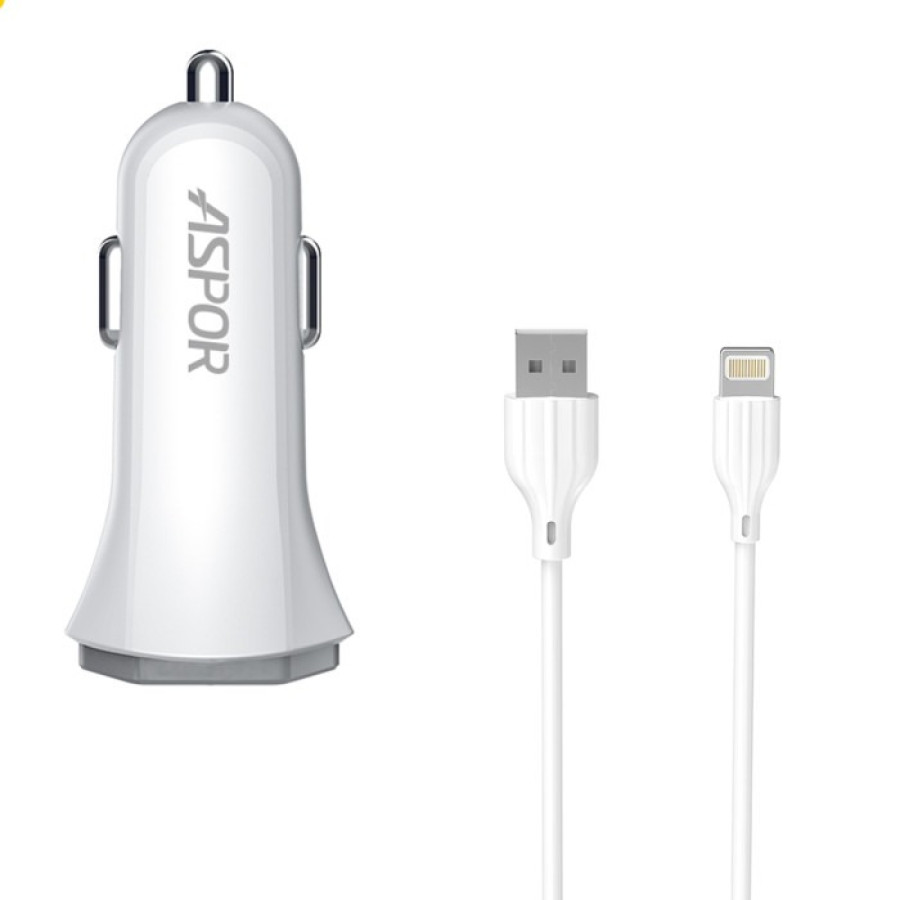 Aspor A903 Автомобільний зарядний пристрій (2USB/3.4A)- білий