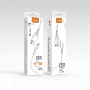 Aspor A102 USB кабель Type-C Fast Charge 3A/1м- білий