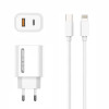 Aspor A806 Мережевий зарядний пристрій Fast Charger (USB/USB-C/3A/33W)- білий