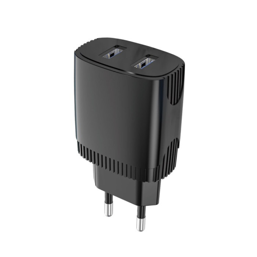 Aspor A811 Мережевий зарядний пристрій (2USB/2.4A)- чорний