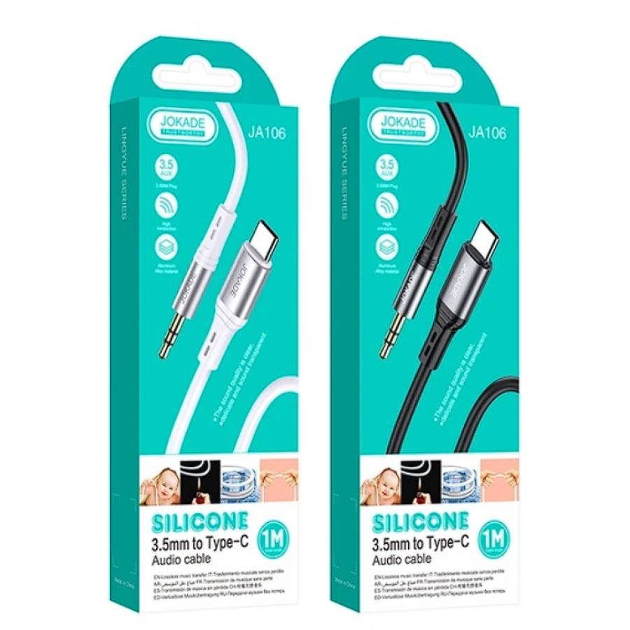 Jokade JA106 AUX кабель 3.5mm - Type-C -білий