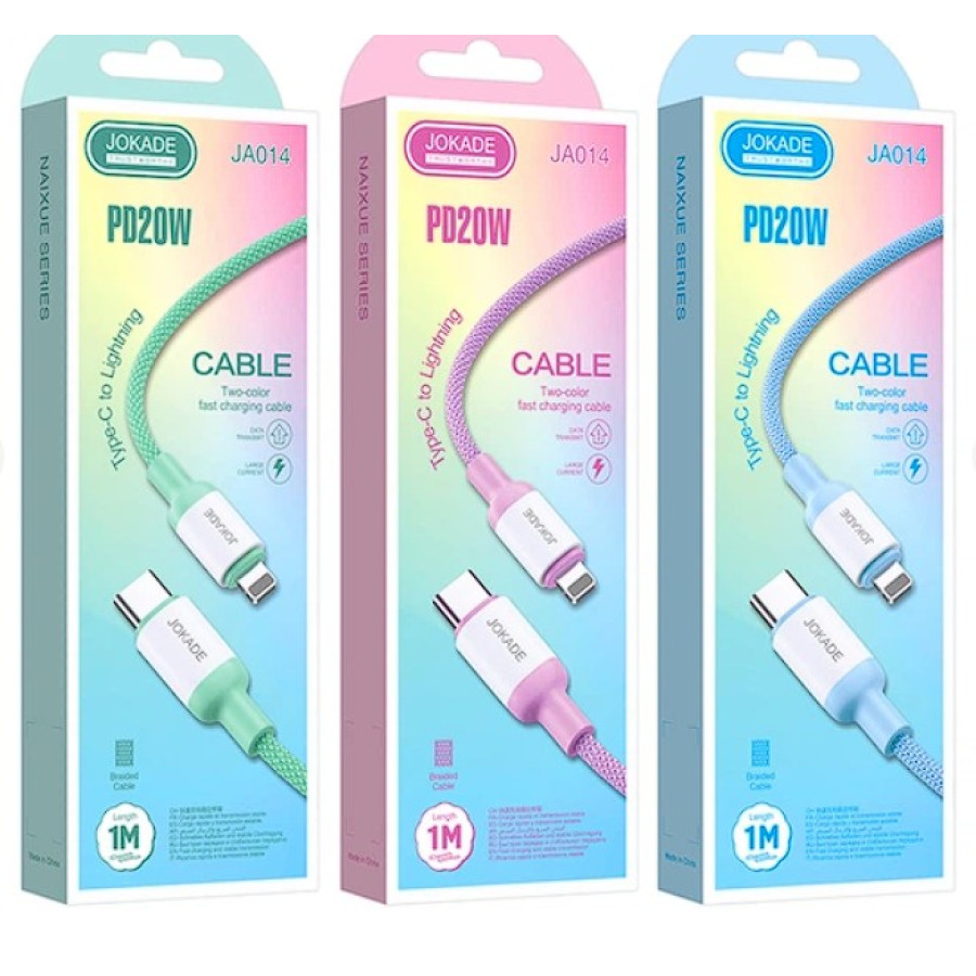 Jokade JA014 Кабель PD Type-C - Lightning 20W/1м -зелений