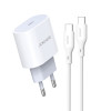 Jokade JB010 Мережевий зарядний пристрій (USB-C/PD25W) + кабель Type-C to Lightning -білий