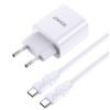 Jokade JB042 Мережевий зарядний пристрій (USB-C/USB/QC18W/PD20W) + кабель Type-C to Type-C -білий