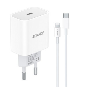Jokade JB069 Мережевий зарядний пристрій (USB-C/27W) + кабель Type-C to Lightning- білий
