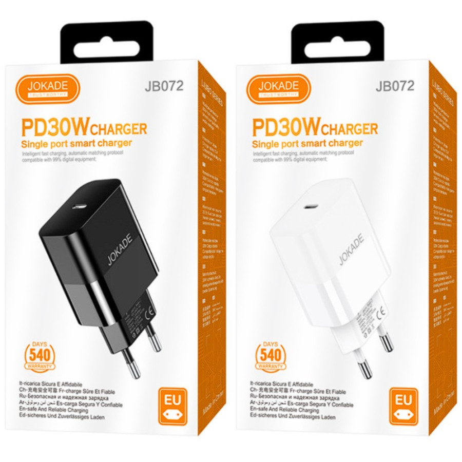 Jokade JB072 Мережевий зарядний пристрій (USB-C/30W)- чорний
