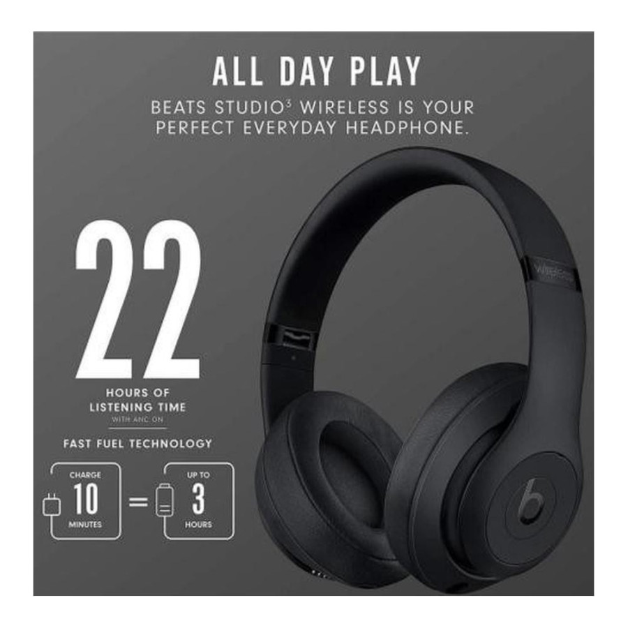Beats by Dr. Dre Studio3 Matte Black (MQ562, MX3X2) EOM