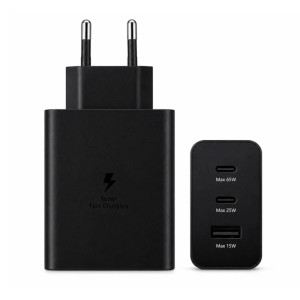 Samsung 65W Power Adapter Trio (with Type-C cable) Black (EP-T6530XBE) (High Copy)