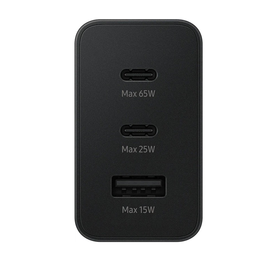 Samsung 65W Power Adapter Trio (with Type-C cable) Black (EP-T6530XBE) (High Copy)