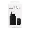 Samsung 65W Power Adapter Trio (with Type-C cable) Black (EP-T6530XBE) (High Copy)