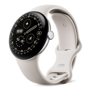 Google Pixel Watch 4 41mm Wi-Fi Polished Silver Aluminum case/Porcelain Active Band