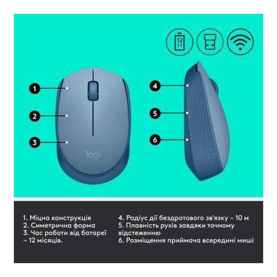 Logitech M171 Blue/Grey (910-006866)