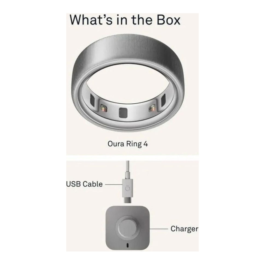 Oura Ring 4 Brushed Silver Size 9 (JZ90-54220-09)