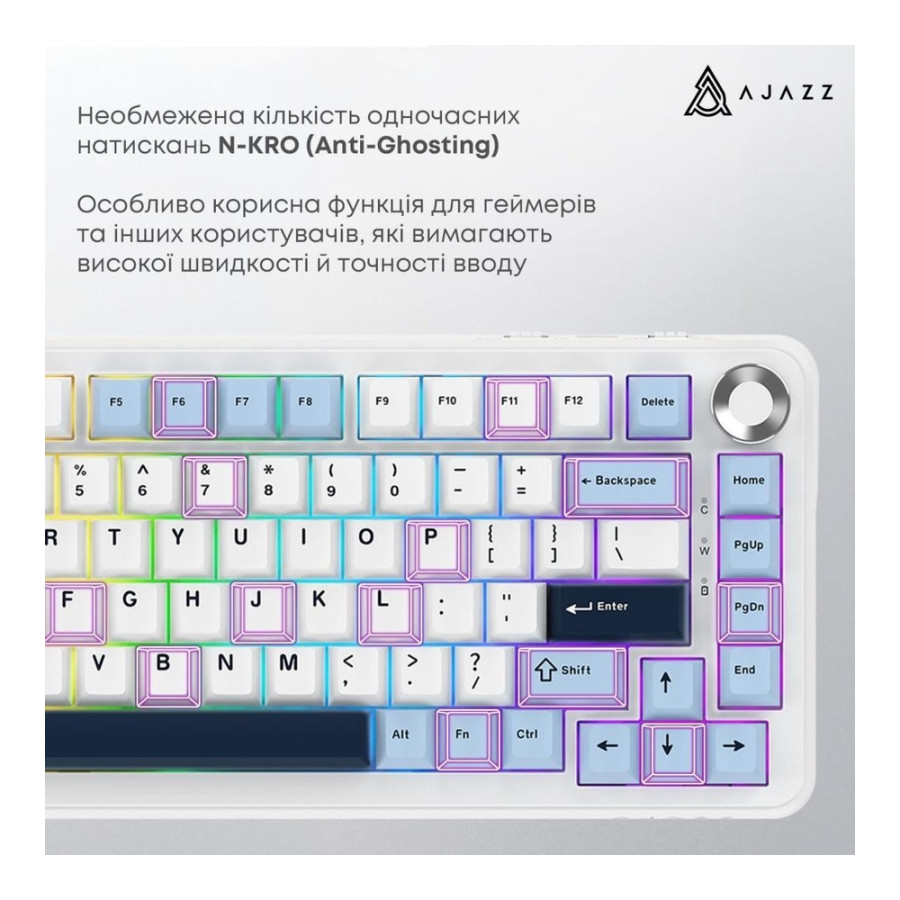 Ajazz AK820 MAX PLUS Daydream White-Dark Blue (AK820MAX-DD-BWD)