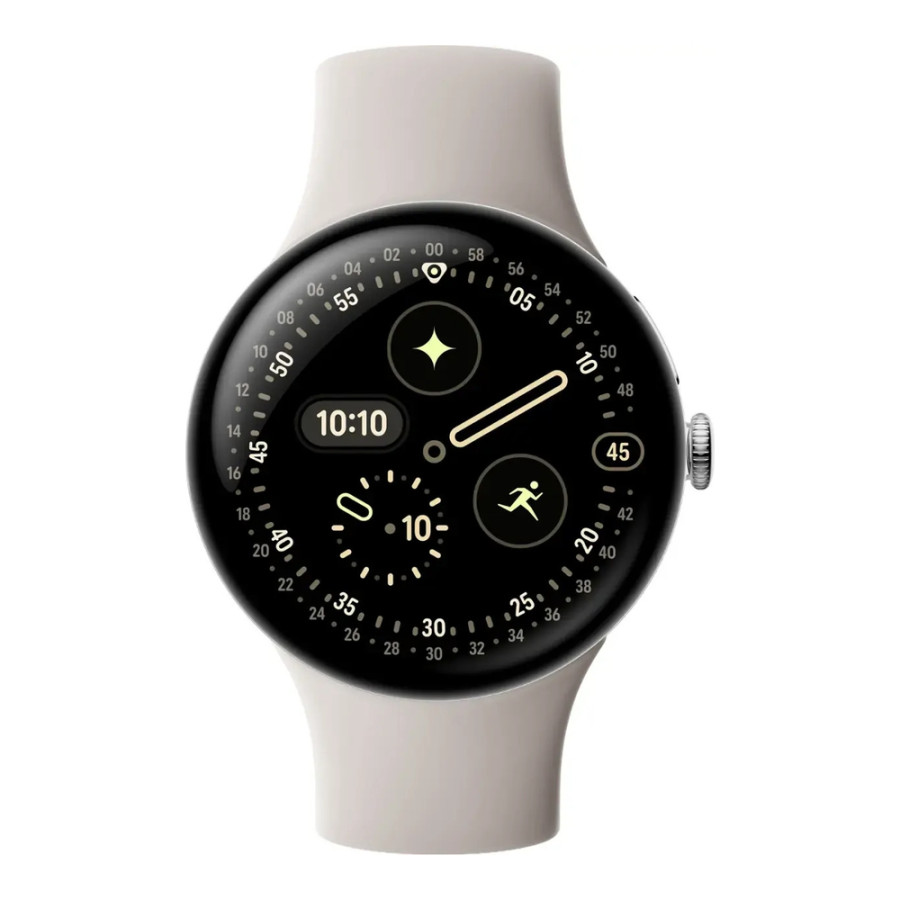 Google Pixel Watch 4 45mm Wi-Fi Polished Silver Aluminum case / Porcelain Active Band