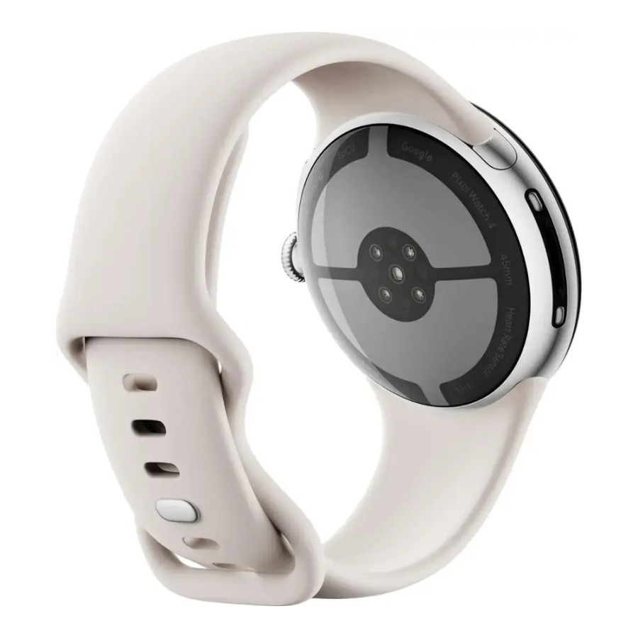 Google Pixel Watch 4 45mm Wi-Fi Polished Silver Aluminum case / Porcelain Active Band