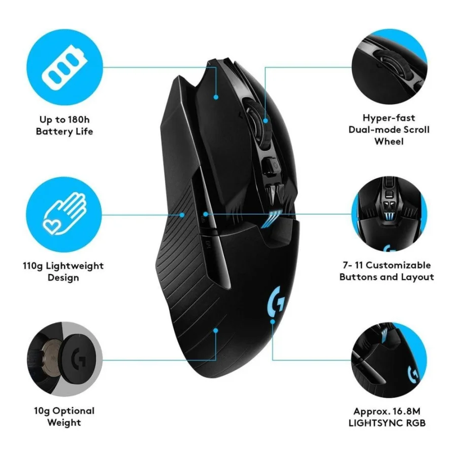 Logitech G903 Lightspeed Wireless Black (910-005084, 910-005674)