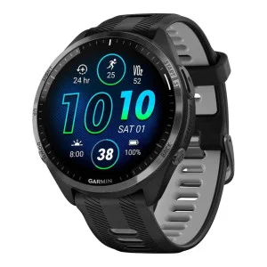 Garmin Forerunner 965 Carbon Gray Titanium Bezel w. Blk Case and Blk/Powder Gray S. Band (010-02809-00/10/8