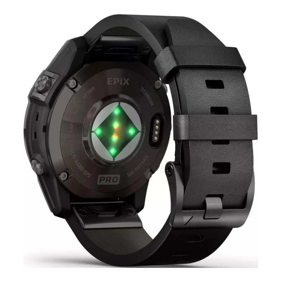 Garmin Epix Pro Gen 2 Sapphire 47mm Carbon G. DLC Tit. with B. Leather Band (010-02803-30)