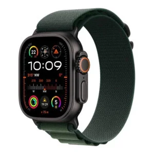 Apple Watch Ultra 2 GPS + Cellular 49mm Black Titan. Case w. Dark Green Alpine Loop - Small (MX4Q3)