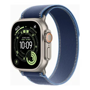 Apple Watch Ultra 3 GPS + Cellular 49mm Natural Tit. Case w. Blue/Bright Blue Trail Loop - S/M (MEWR4)