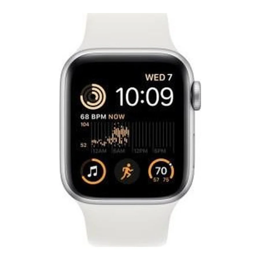 Apple Watch SE 2 GPS 40mm Silver Aluminum Case with White Sport Band (MNJV3)