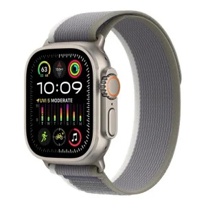 Apple Watch Ultra 2 GPS + Cellular 49mm Titanium Case with Green/Gray Trail Loop - M/L (MRF43)