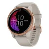Garmin Venu Rose Gold Stainless Steel Bezel W. Light Sand And Silicone B. (010-02173-23/22/21) (OFFICIAL REFURBISHED)