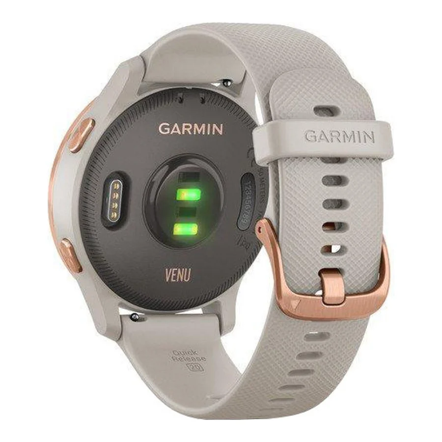 Garmin Venu Rose Gold Stainless Steel Bezel W. Light Sand And Silicone B. (010-02173-23/22/21) (OFFICIAL REFURBISHED)
